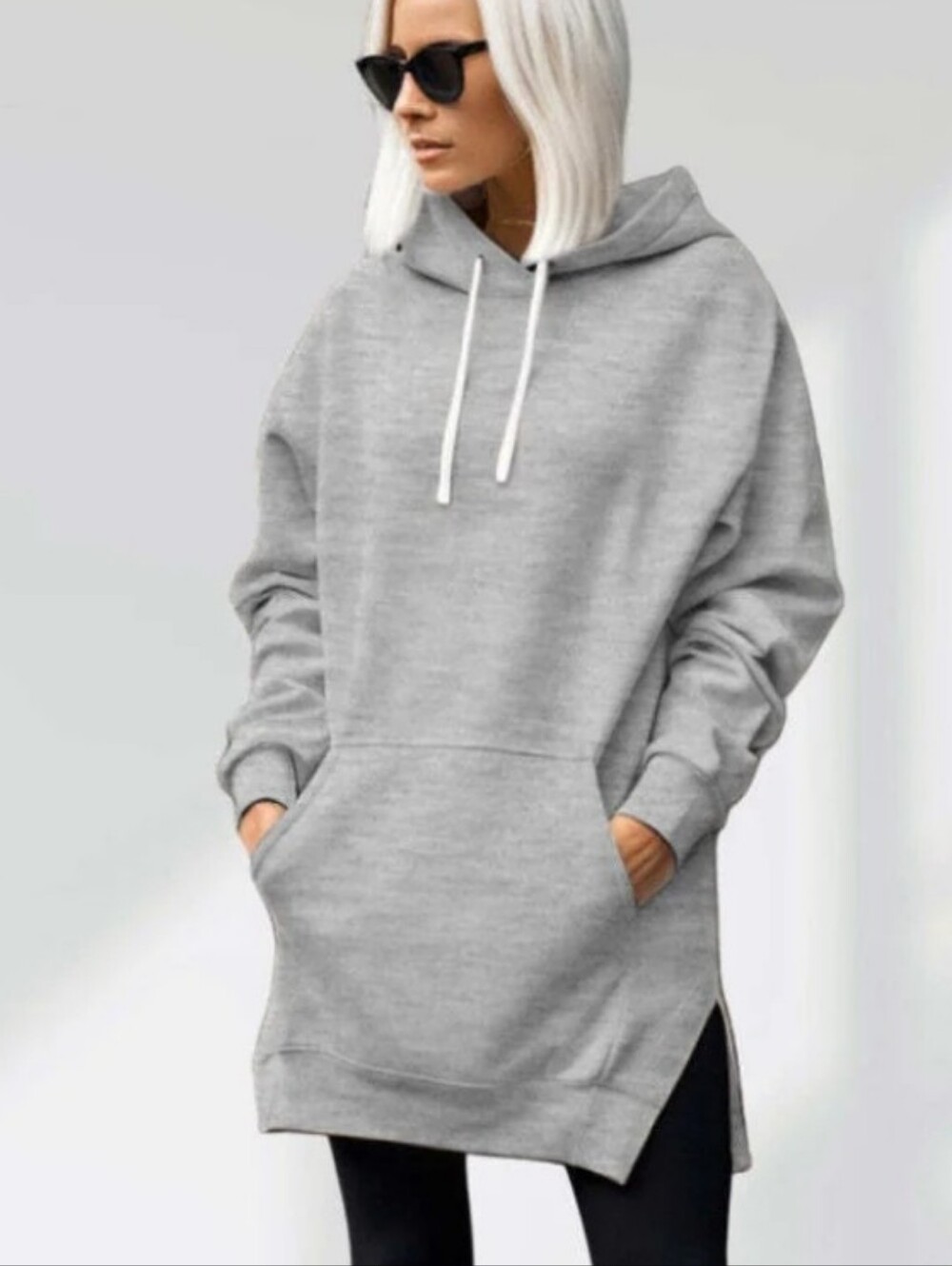 New The Warmy Oversized Hoodie Dress Light Heathered Gray Various Sizes